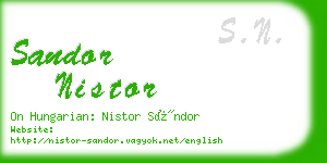 sandor nistor business card